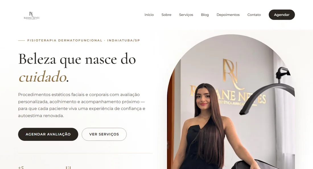 Site criado pela Nutrency para fisioterapeuta